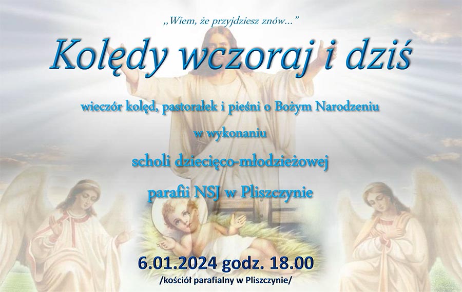 Plakat - wieczór kolęd - 6 stycznia godz 18:00